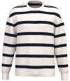 NS450 Native Spirit Unisex Striped Crew Neck Sweatshirt Ivory / Navy Stripes colour image